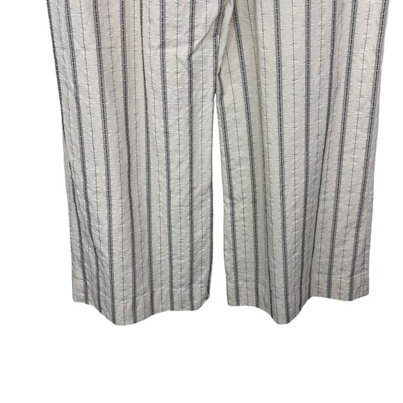 Burning Torch Cream Black Striped Wide Leg Hi-Waist Culottes Pants Women's sz8 - Picture 10 of 10